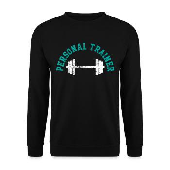 Fitnesstrainer - Unisex Pullover - Schwarz - Vorne - Alina (178cm) & Michal (187cm)