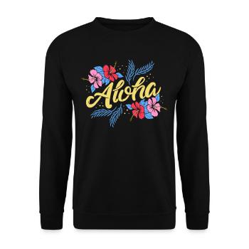 Aloha - Sweat-shirt Unisexe - noir - Devant - Alina (178cm) & Michal (187cm)