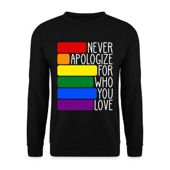 LGBT gay marriage love rainbow flag CSD gift - Unisex Sweatshirt - black - Front - Alina (178cm) & Michal (187cm)