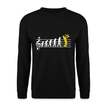 Saxophone Jazz Evolution Saxophone Classical Musician - Unisex Sweatshirt - black - Front - Alina (178cm) & Michal (187cm)