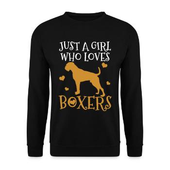 chien boxer - Sweat-shirt Unisexe - noir - Devant - Alina (178cm) & Michal (187cm)