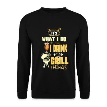 Grill Grillen BBQ Beer - Unisex Pullover - Schwarz - Vorne - Alina (178cm) & Michal (187cm)