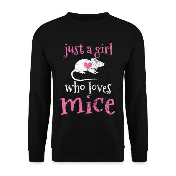 Mäuse Maus - Unisex Pullover - Schwarz - Vorne - Alina (178cm) & Michal (187cm)