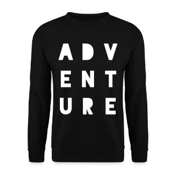 Adventure Adventure Adventure - Unisex Sweatshirt - black - Front - Alina (178cm) & Michal (187cm)