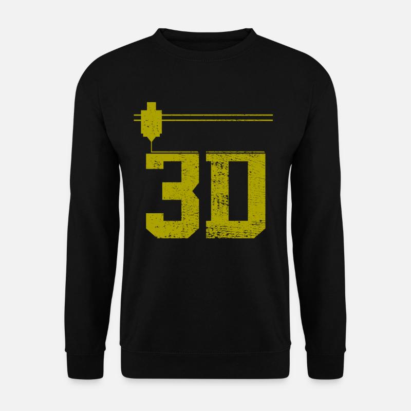 3D-Druck 3D-Druck 3D-Druck - Unisex Pullover - Schwarz
