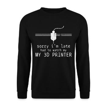 Impression 3D Impression 3D Impression 3D Impression 3D Impression 3D - Sweat-shirt Unisexe - noir - Devant - Alina (178cm) & Michal (187cm)