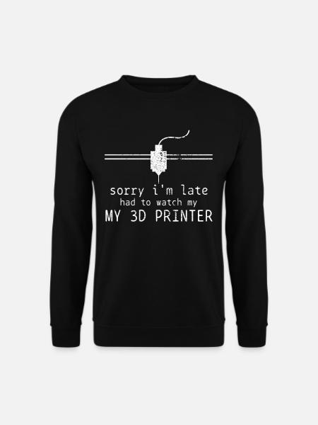 3D-Druck 3D-Druck 3D-Druck 3D-Druck 3D-Drucken - Unisex Pullover - Schwarz