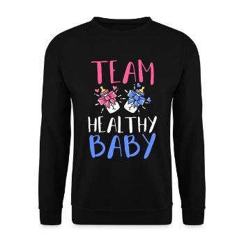 Gender Reveal Party - Unisex Sweatshirt - black - Front - Alina (178cm) & Michal (187cm)