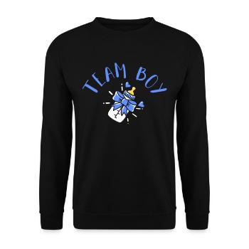 Gender revelation team boy boy - Unisex Sweatshirt - black - Front - Alina (178cm) & Michal (187cm)