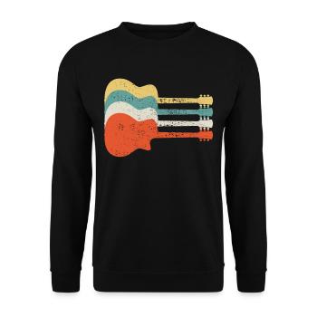 guitare Retro - Sweat-shirt Unisexe - noir - Devant - Alina (178cm) & Michal (187cm)