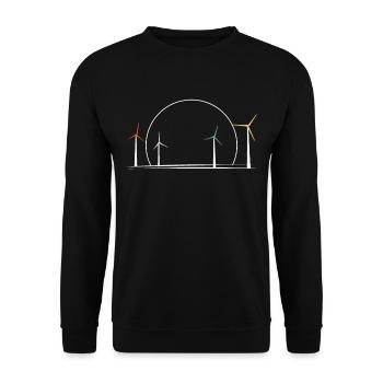 moulin à vent - Sweat-shirt Unisexe - noir - Devant - Alina (178cm) & Michal (187cm)