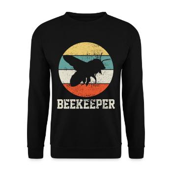 Imker - Unisex Pullover - Schwarz - Vorne - Alina (178cm) & Michal (187cm)