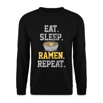 Ramen Noodles - Unisex Pullover - Schwarz - Vorne - Alina (178cm) & Michal (187cm)