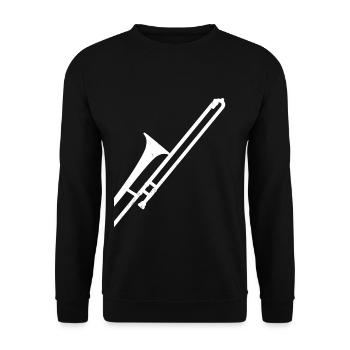 Posaune Posaunist Jazz Musiker Geschenk - Unisex Pullover - Schwarz - Vorne - Alina (178cm) & Michal (187cm)