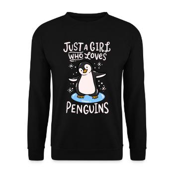 penguin - Unisex Sweatshirt - black - Front - Alina (178cm) & Michal (187cm)