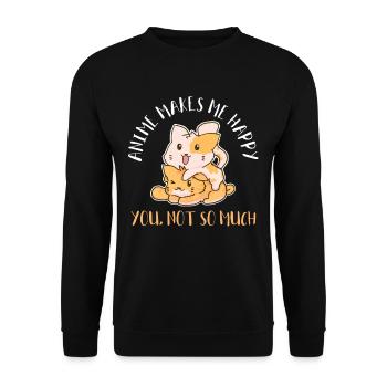 Anime - Unisex Sweatshirt - black - Front - Alina (178cm) & Michal (187cm)