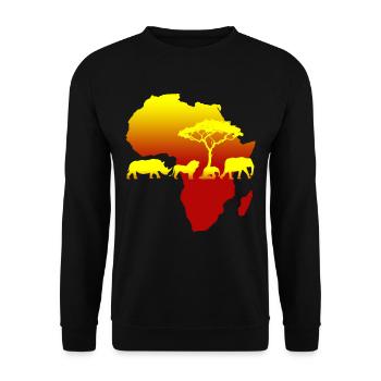 Africa - Unisex Pullover - Schwarz - Vorne - Alina (178cm) & Michal (187cm)
