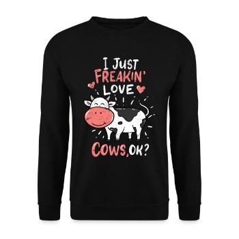 cows - Unisex Pullover - Schwarz - Vorne - Alina (178cm) & Michal (187cm)