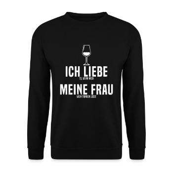 Wine drinker lovers wine festival wife gift - Unisex Sweatshirt - black - Front - Alina (178cm) & Michal (187cm)