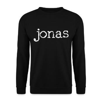 Jonas Name - Unisex Sweatshirt - black - Front - Alina (178cm) & Michal (187cm)