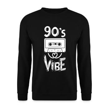 90er Jahre Party - Unisex Pullover - Schwarz - Vorne - Alina (178cm) & Michal (187cm)