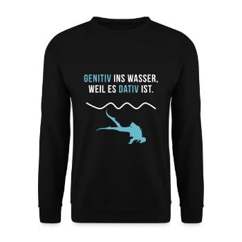 Taucher Lustig Tauchen Prüfung Abzeichen Geschenk - Unisex Pullover - Schwarz - Vorne - Alina (178cm) & Michal (187cm)