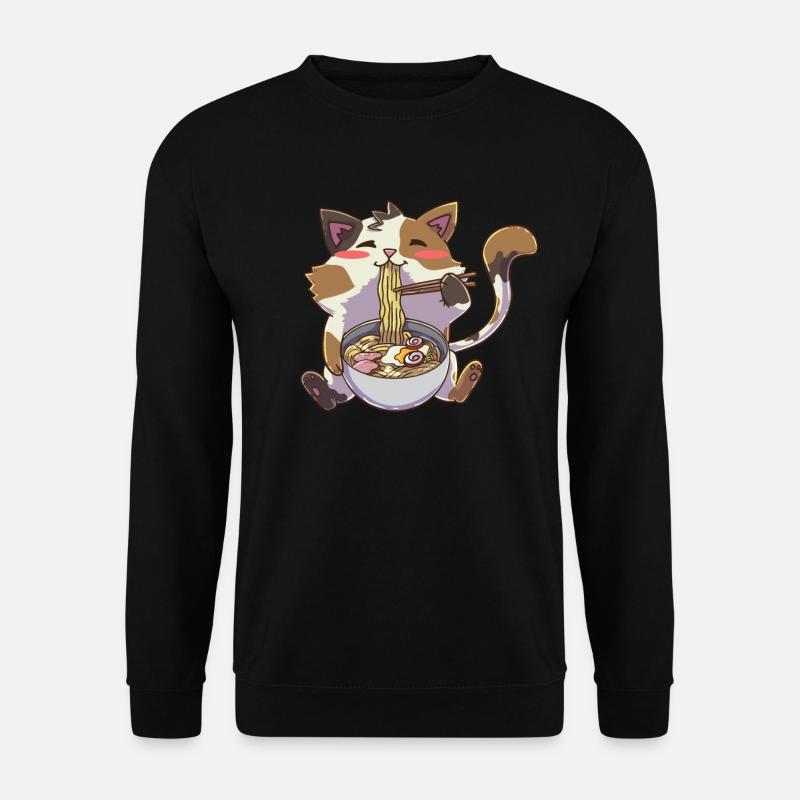 Ramen Neko Cat Kawaii - Unisex Sweatshirt - black