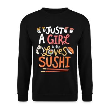 Sushi - Sweat-shirt Unisexe - noir - Devant - Alina (178cm) & Michal (187cm)