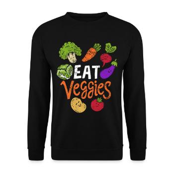 Vegetables eat vegetables vegetables - Unisex Sweatshirt - black - Front - Alina (178cm) & Michal (187cm)