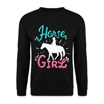 Horse girl - Unisex Sweatshirt - black - Front - Alina (178cm) & Michal (187cm)