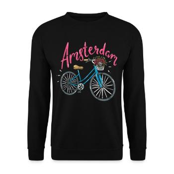 Amsterdam - Sweat-shirt Unisexe - noir - Devant - Alina (178cm) & Michal (187cm)
