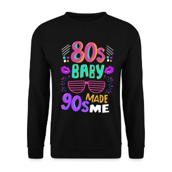 80s baby - Unisex Sweatshirt - black - Front - Alina (178cm) & Michal (187cm)