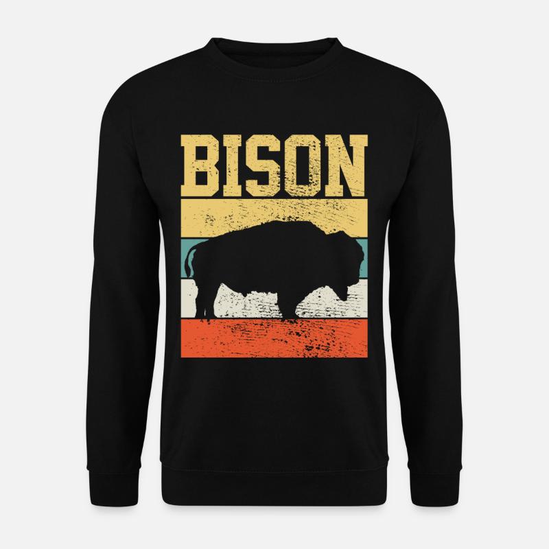 Bison Retro - Unisex Pullover - Schwarz