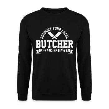 boucher - Sweat-shirt Unisexe - noir - Devant - Alina (178cm) & Michal (187cm)