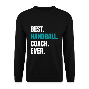Bester Handball Trainer Lustig Spruch Geschenk - Unisex Pullover - Schwarz - Vorne - Alina (178cm) & Michal (187cm)