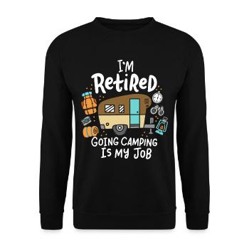 Camping Ruhestand - Unisex Pullover - Schwarz - Vorne - Alina (178cm) & Michal (187cm)