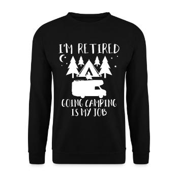 Camping retired - Unisex Sweatshirt - black - Front - Alina (178cm) & Michal (187cm)