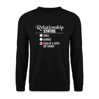 Statut de relation prise par un agriculteur super chaud - Sweat-shirt Unisexe - noir - Devant - Alina (178cm) & Michal (187cm)