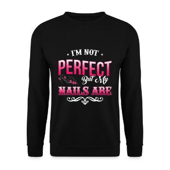 Nail Designer Studio Manicure Finger Gift - Unisex Sweatshirt - black - Front - Alina (178cm) & Michal (187cm)