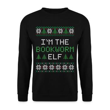 Lutin de Noël - Sweat-shirt Unisexe - noir - Devant - Alina (178cm) & Michal (187cm)