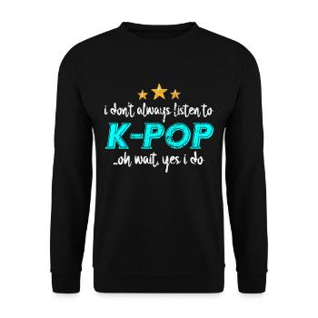 K-Pop - Unisex Pullover - Schwarz - Vorne - Alina (178cm) & Michal (187cm)