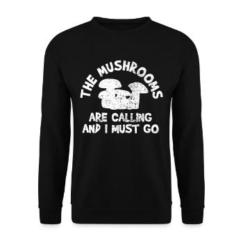 Pilze - Unisex Pullover - Schwarz - Vorne - Alina (178cm) & Michal (187cm)