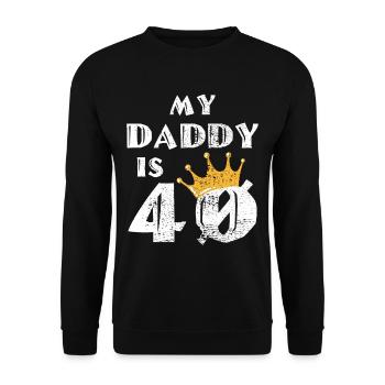 Papa anniversaire - Sweat-shirt Unisexe - noir - Devant - Alina (178cm) & Michal (187cm)