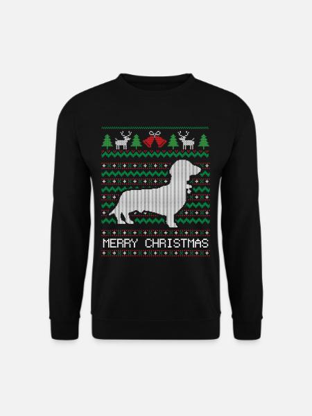 Weihnachts-Dackel - Unisex Pullover - Schwarz