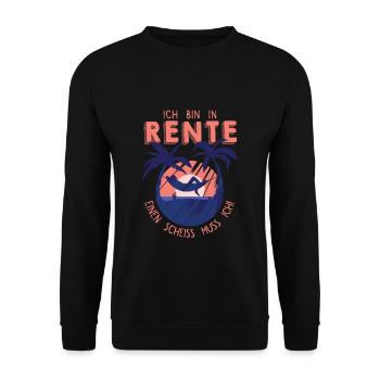 Rentner 2020 Rente Pension Spruch Lustig Geschenk - Unisex Pullover - Schwarz - Vorne - Alina (178cm) & Michal (187cm)