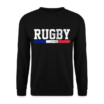 Rugby Frankreich - Unisex Pullover - Schwarz - Vorne - Alina (178cm) & Michal (187cm)