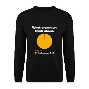 Schlagzeuger Schlagzeug Drummer Lustig Spruch Meme - Unisex Pullover - Schwarz - Vorne - Alina (178cm) & Michal (187cm)