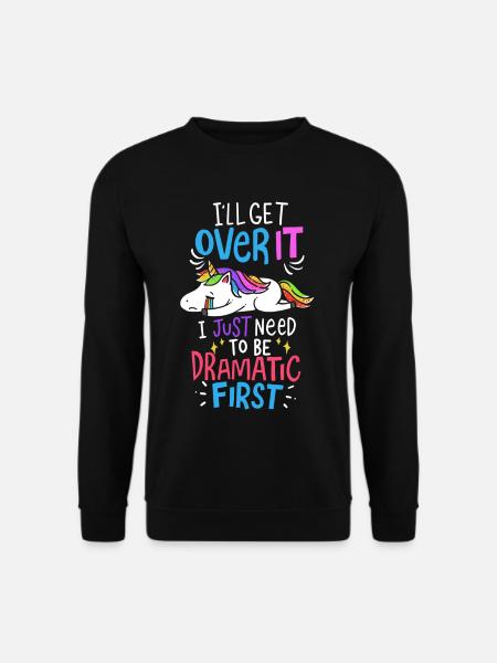Unicorn Dramatic - Unisex Sweatshirt - black