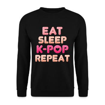 K-Pop - Unisex Pullover - Schwarz - Vorne - Alina (178cm) & Michal (187cm)
