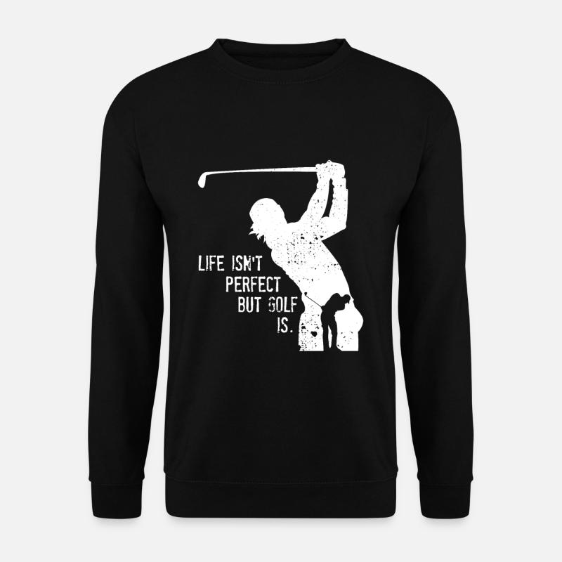 Golfer Golfspieler Silhouette Spruch Golfschläger - Unisex Pullover - Schwarz